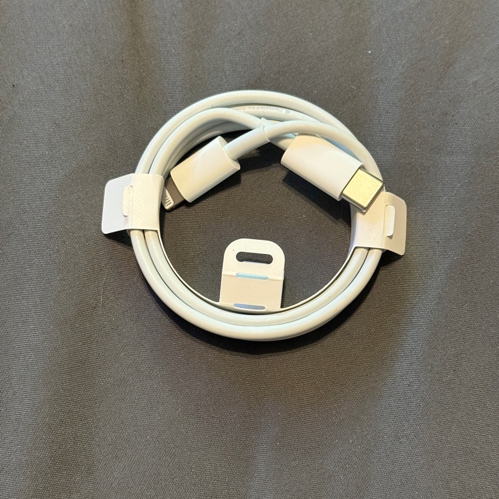 White Apple Lightning to USB-C Charging Cable